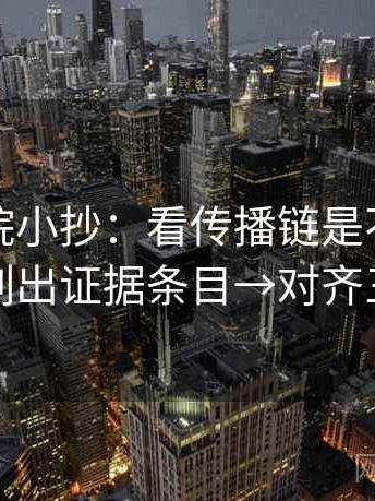 蜂鸟影院小抄：看传播链是不是断掉→做列出证据条目→对齐三件套