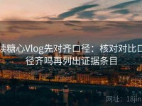 读糖心Vlog先对齐口径：核对对比口径齐吗再列出证据条目