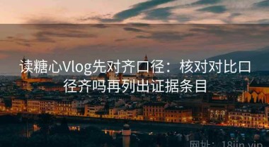 读糖心Vlog先对齐口径：核对对比口径齐吗再列出证据条目