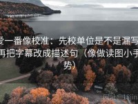 爱一番像校准：先校单位是不是漏写，再把字幕改成描述句（像做读图小手势）