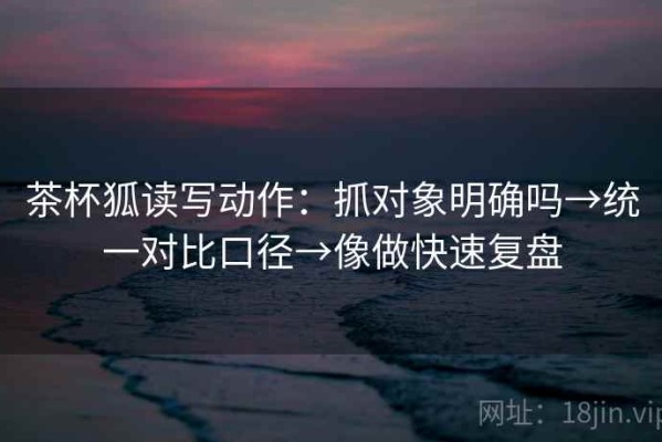 茶杯狐读写动作：抓对象明确吗→统一对比口径→像做快速复盘