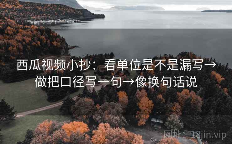 西瓜视频小抄：看单位是不是漏写→做把口径写一句→像换句话说